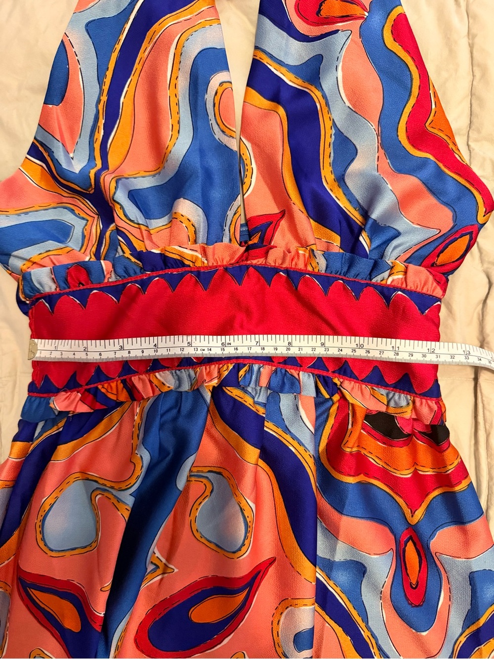 Sugarlips NWT Vibrant Retro Abstract Halter Maxi Dress - Size S - Picture 14 of 16